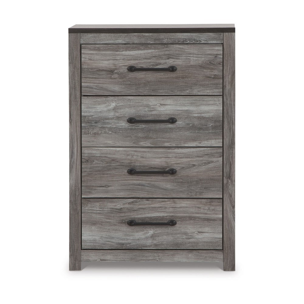 Ashley Bono Tall Dresser Chest | 4 Storage Drawers | Wood Grain Gray Finish BM332833