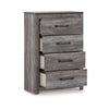 Ashley Bono Tall Dresser Chest | 4 Storage Drawers | Wood Grain Gray Finish BM332833