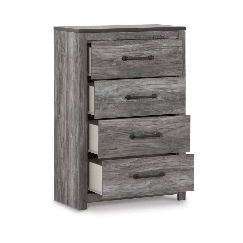 Ashley Bono Tall Dresser Chest | 4 Storage Drawers | Wood Grain Gray Finish BM332833