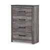 Ashley Bono Tall Dresser Chest | 4 Storage Drawers | Wood Grain Gray Finish BM332833