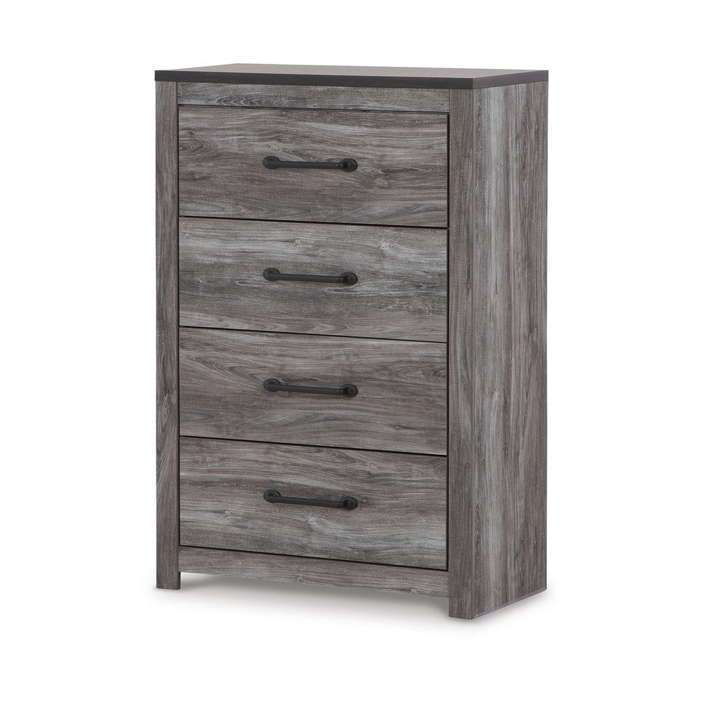 Ashley Bono Tall Dresser Chest | 4 Storage Drawers | Wood Grain Gray Finish BM332833