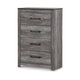 Ashley Bono Tall Dresser Chest | 4 Storage Drawers | Wood Grain Gray Finish BM332833