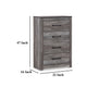 Ashley Bono Tall Dresser Chest | 4 Storage Drawers | Wood Grain Gray Finish BM332833
