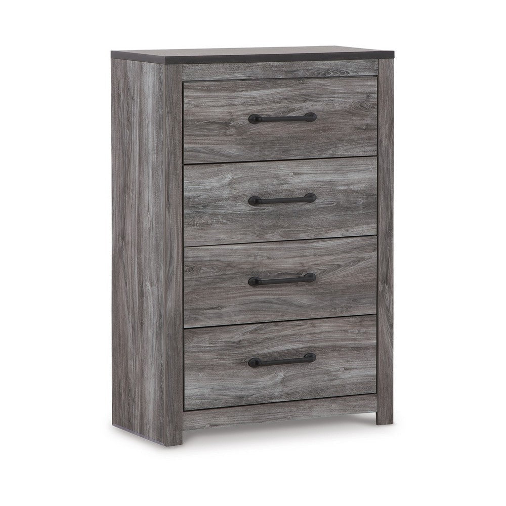 Ashley Bono Tall Dresser Chest | 4 Storage Drawers | Wood Grain Gray Finish