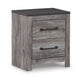 Ashley Bono Nightstand | 2 Storage Drawers | 25" | Wood Grain Gray Finish