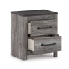 Ashley Bono Nightstand | 2 Storage Drawers | 25’’ | Wood Grain Gray Finish BM332834