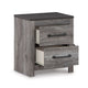 Ashley Bono Nightstand | 2 Storage Drawers | 25’’ | Wood Grain Gray Finish BM332834