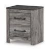 Ashley Bono Nightstand | 2 Storage Drawers | 25’’ | Wood Grain Gray Finish BM332834