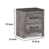 Ashley Bono Nightstand | 2 Storage Drawers | 25’’ | Wood Grain Gray Finish BM332834