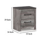Ashley Bono Nightstand | 2 Storage Drawers | 25’’ | Wood Grain Gray Finish BM332834