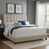 Ashley Dolante Queen Bed | Button Tufted Beige | Polyester Headboard