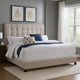 Ashley Dolante Queen Bed | Button Tufted Beige | Polyester Headboard