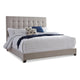 Ashley Dolante Queen Bed | Button Tufted Beige | Polyester Headboard