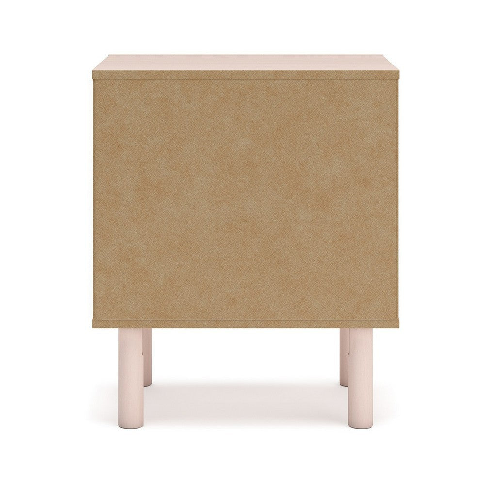 Ashley Viso Nightstand | 25’’ | 1 Drawer | Champagne | Retro Blush Pink Finish BM332839