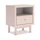 Ashley Viso Nightstand | 25" | 1 Drawer | Champagne | Retro Blush Pink Finish