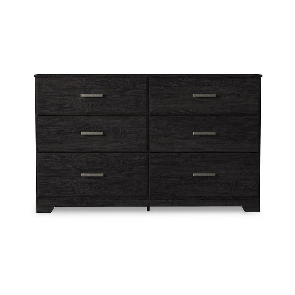 Ashley Cyme Wide Dresser | 6 Drawers | Modern Dark Charcoal Brown Laminate BM332840