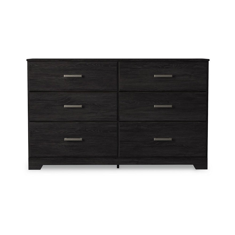 Ashley Cyme Wide Dresser | 6 Drawers | Modern Dark Charcoal Brown Laminate BM332840