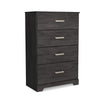 Ashley Cyme Tall Dresser Chest | 4 Drawer | Modern Charcoal Brown Laminate