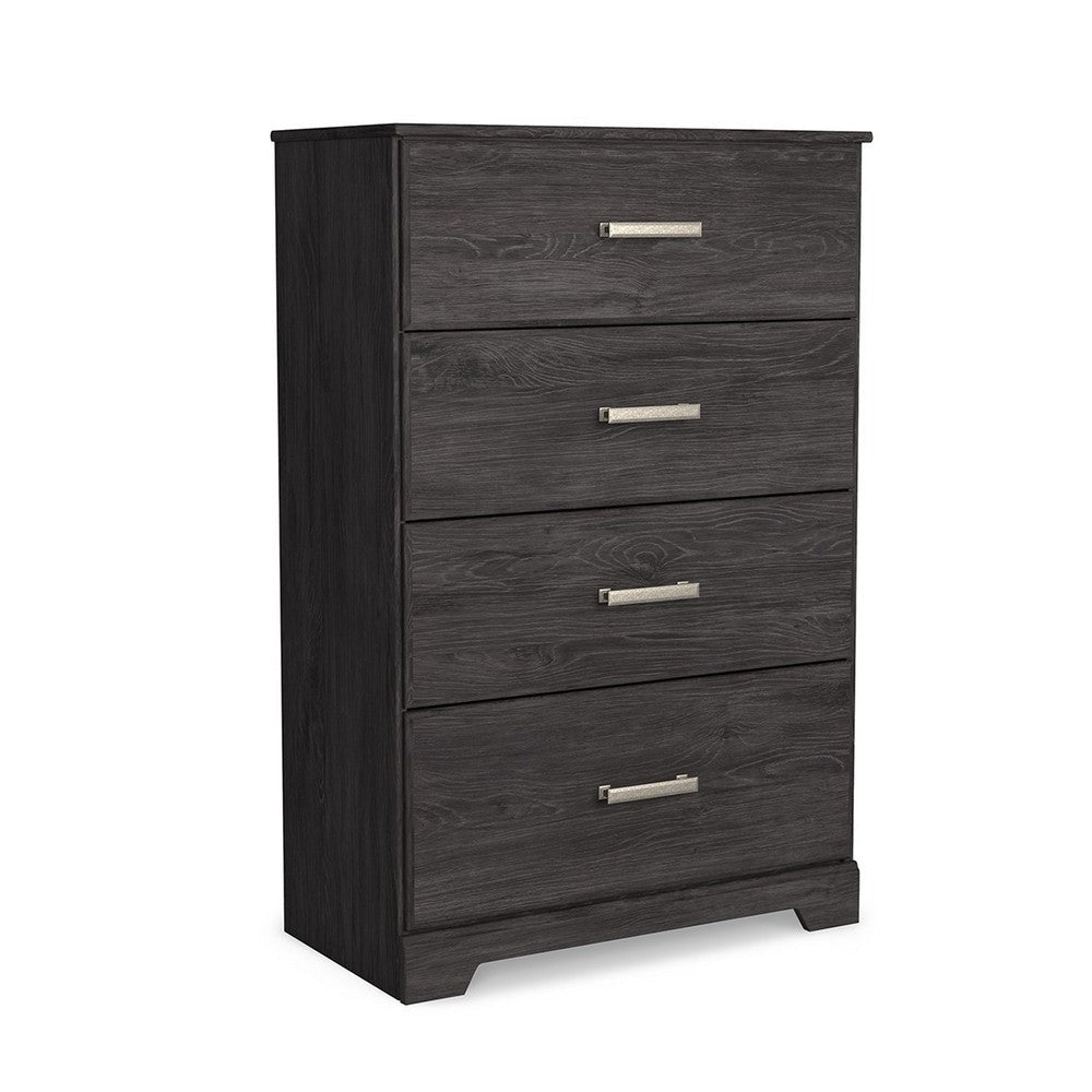 Ashley Cyme Tall Dresser Chest | 4 Drawer | Modern Charcoal Brown Laminate