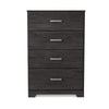 Ashley Cyme Tall Dresser Chest | 4 Drawer | Modern Charcoal Brown Laminate BM332841