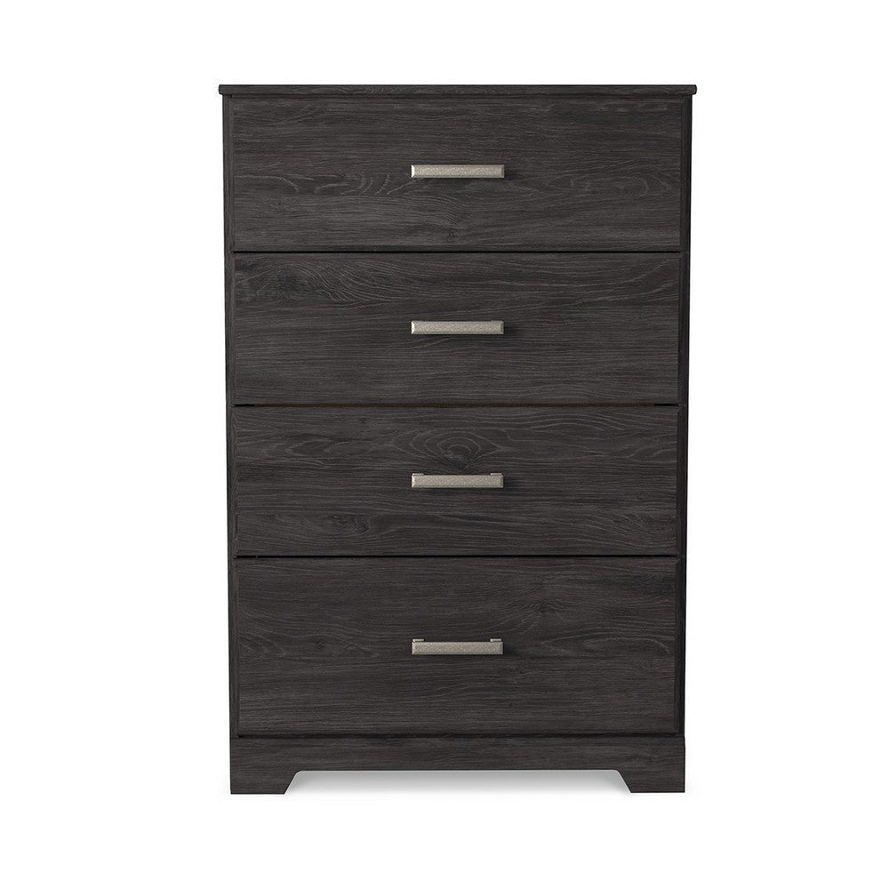 Ashley Cyme Tall Dresser Chest | 4 Drawer | Modern Charcoal Brown Laminate BM332841