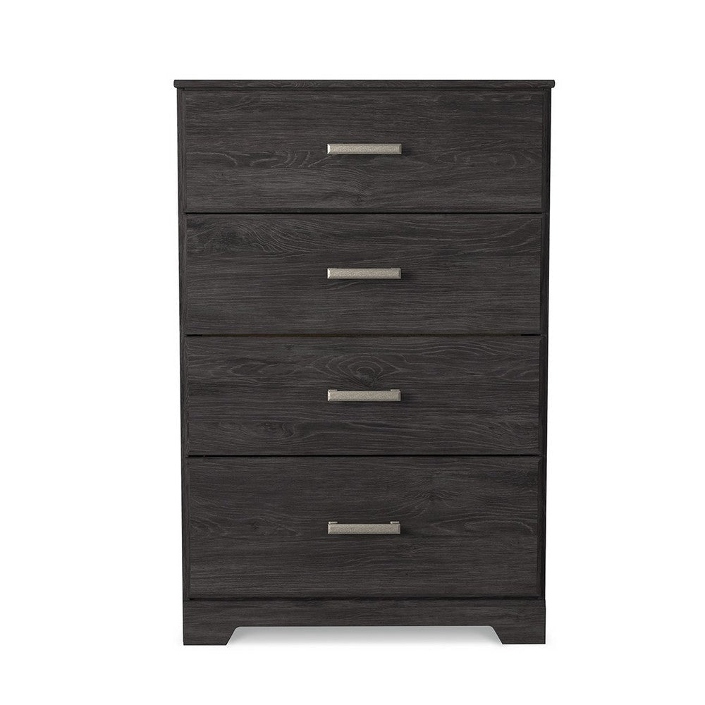 Ashley Cyme Tall Dresser Chest | 4 Drawer | Modern Charcoal Brown Laminate BM332841