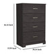 Ashley Cyme Tall Dresser Chest | 4 Drawer | Modern Charcoal Brown Laminate BM332841