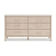 Ashley Mooran Wide Dresser | 6 Drawers | White Marble Finish | Brown Beige