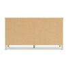 Ashley Mooran Wide Dresser | 6 Drawers | White Marble Finish | Brown Beige