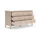 Ashley Mooran Wide Dresser | 6 Drawers | White Marble Finish | Brown Beige