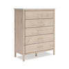 Ashley Mooran Tall Dresser Chest | 5 Drawers | Marble Finish | Brown Beige