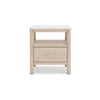 Ashley Mooran Nightstand | 1 Drawer w USB-C | Marble Finish | Brown Beige