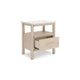 Ashley Mooran Nightstand | 1 Drawer w USB-C | Marble Finish | Brown Beige