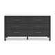 Ashley Mooran Wide Dresser | 6 Drawers | Marble Finish Top | Black Laminate