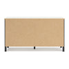 Ashley Mooran Wide Dresser | 6 Drawers | Marble Finish Top | Black Laminate