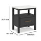 Ashley Mooran Nightstand | 1 Drawer w USB | White Marble Finish Top | Black