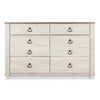 Ashley Isla Wide Dresser | 6 Drawers | Brown Wood Finish | Rustic Whitewash BM332848