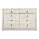 Ashley Isla Wide Dresser | 6 Drawers | Brown Wood Finish | Rustic Whitewash BM332848