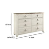 Ashley Isla Wide Dresser | 6 Drawers | Brown Wood Finish | Rustic Whitewash BM332848