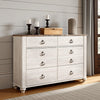 Ashley Isla Wide Dresser | 6 Drawers | Brown Wood Finish | Rustic Whitewash