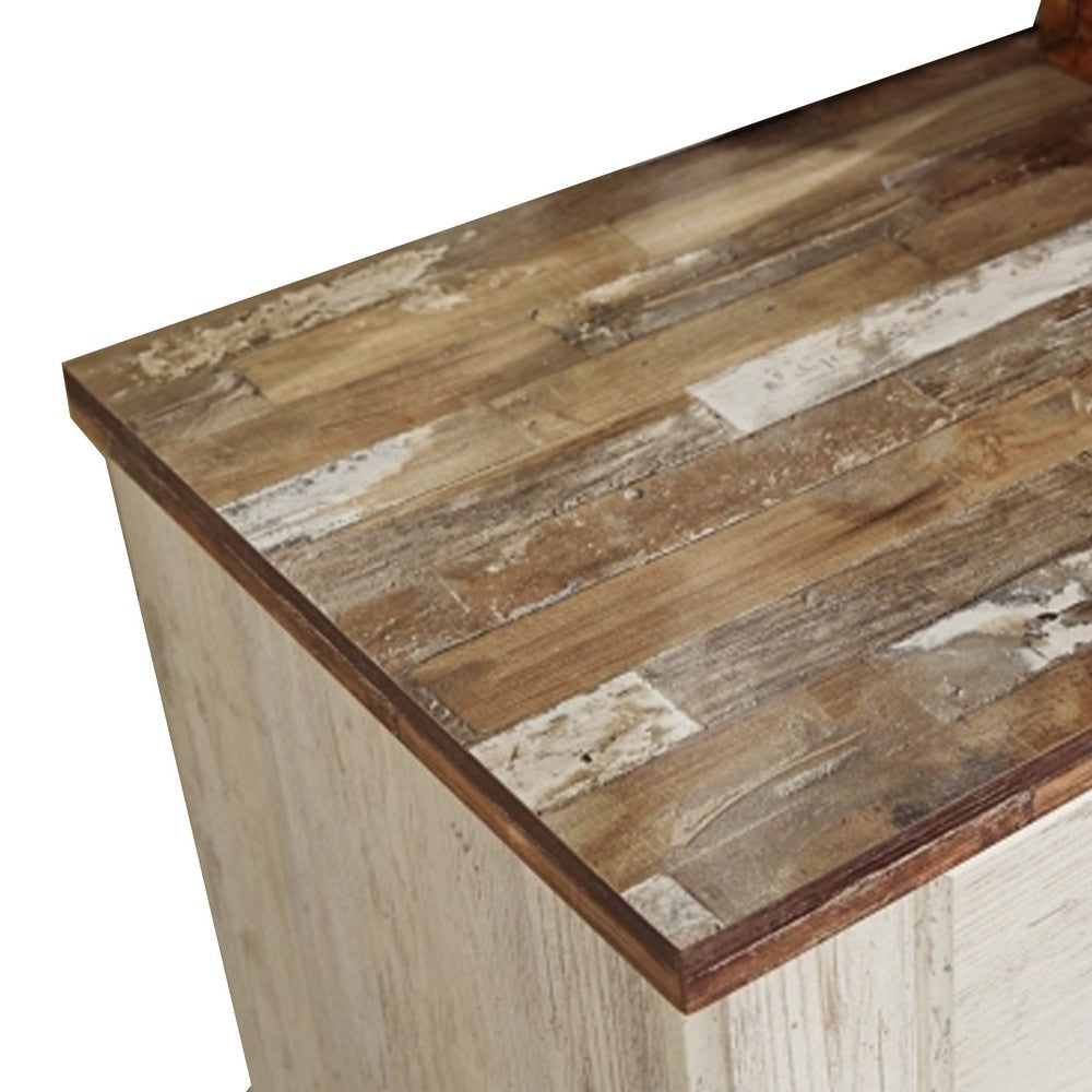 Ashley Isla Tall Dresser Chest | 5 Drawer | Brown Wood | Rustic Whitewash BM332849