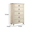Ashley Isla Tall Dresser Chest | 5 Drawer | Brown Wood | Rustic Whitewash BM332849