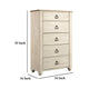 Ashley Isla Tall Dresser Chest | 5 Drawer | Brown Wood | Rustic Whitewash BM332849