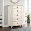 Ashley Isla Tall Dresser Chest | 5 Drawer | Brown Wood | Rustic Whitewash