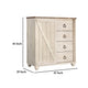 Ashley Isla Dresser Chest | 4 Drawer | Sliding Barn Door | Brown | Whitewash BM332850
