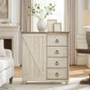 Ashley Isla Dresser Chest | 4 Drawer | Sliding Barn Door | Brown | Whitewash