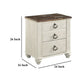 Ashley Isla Nightstand | 2 Drawers | 2 USB | Brown Wood | Rustic Whitewash BM332851