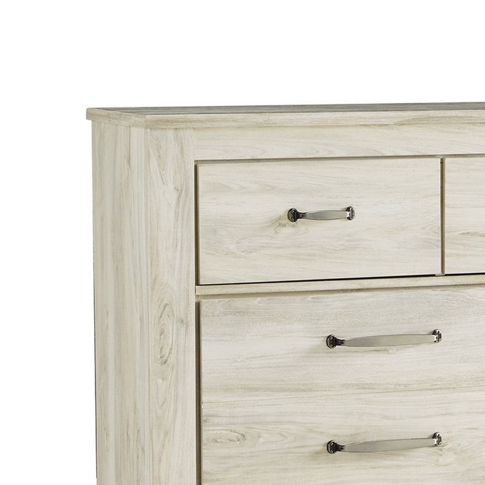 Ashley Simon Wide Dresser | 7 Drawers | Laminate Rustic Gray Whitewash Finish BM332852