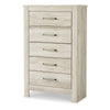 Ashley Simon Tall Dresser Chest | 5 Drawers | Rustic Gray Laminate Whitewash BM332853