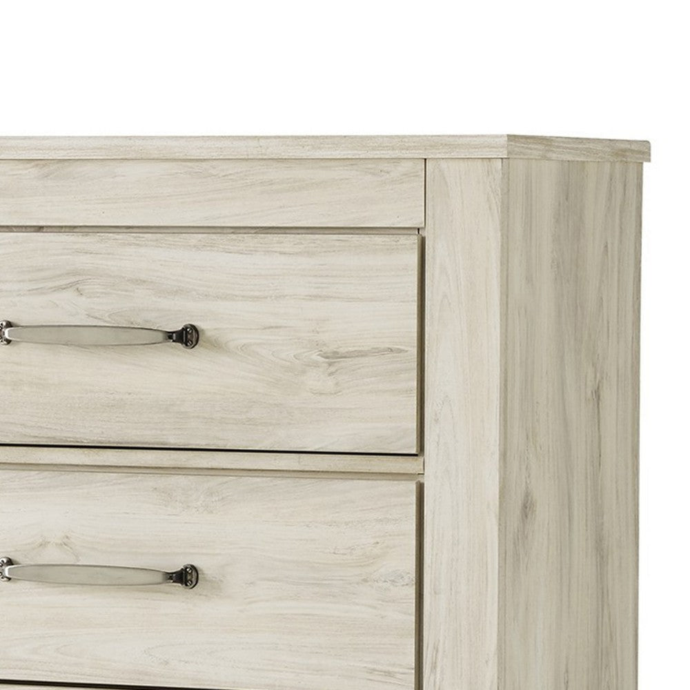 Ashley Simon Tall Dresser Chest | 5 Drawers | Rustic Gray Laminate Whitewash BM332853